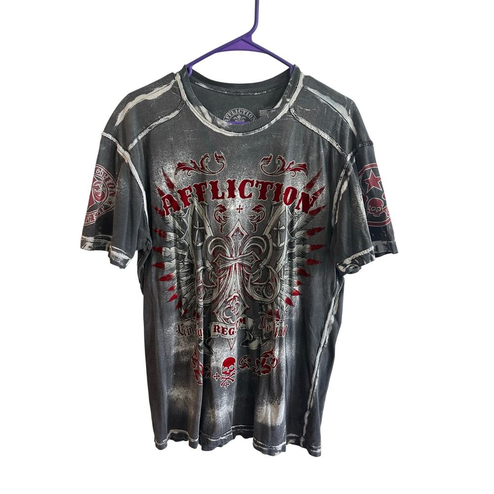 Affliction Live Fast Die Young Graphic T-Shirt Sz L Men’s Cotton Shirt Nice!